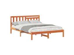 Estrutura da Cama com Cabeceira Marrom Cera 140x200 cm MAISON EXCLUSIVE