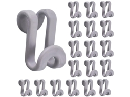 20 peças de conector de cabide mini cinza, extensor de espaço, plástico | S/MARCA