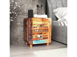 Vidaxl Mesa De Cabeceira 43x33x51 Cm Madeira Reciclada Maciça