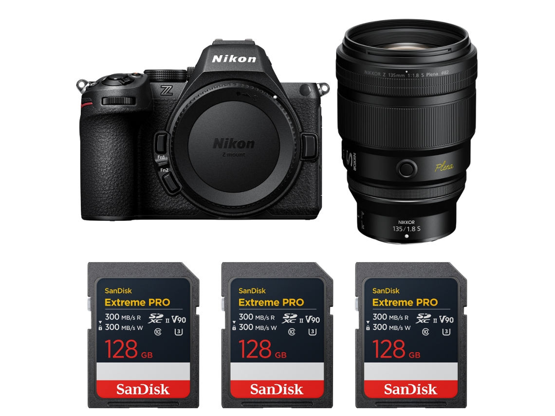 Z5 Ii + 135mm F/1.8 S Plena + 3 Sandisk 128gb Extreme Pro Uhs ii Sdxc + Ebook “20 Dicas para Fotos Que Impressionam” NIKON