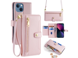 Capa Quedas Inch Para Iphone 13 Pele Sintética Rosa