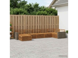 Vidaxl Conjunto De Sofás Para Exterior 7 Pcs Natural
