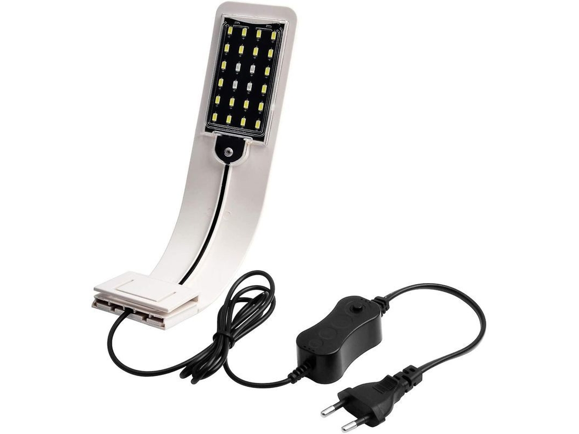 Luz de Aquário Nova Line LED Clip, Ultra Fina, Branca e Azul, 24 Leds, Econômica