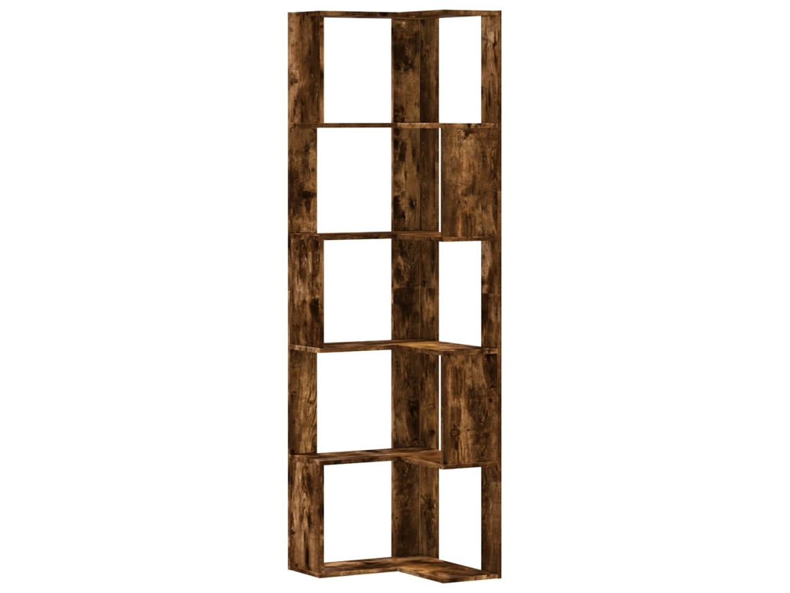 Corner Bookcase, Corner Bookcases Vidaxl Marrom Madeira Processada (n/a)