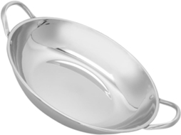 Dados Frigideira De Aço Inoxidável De 32 Cm Para Camping E Culinária Ao Ar Livre, Grande Capacidad Gokoco