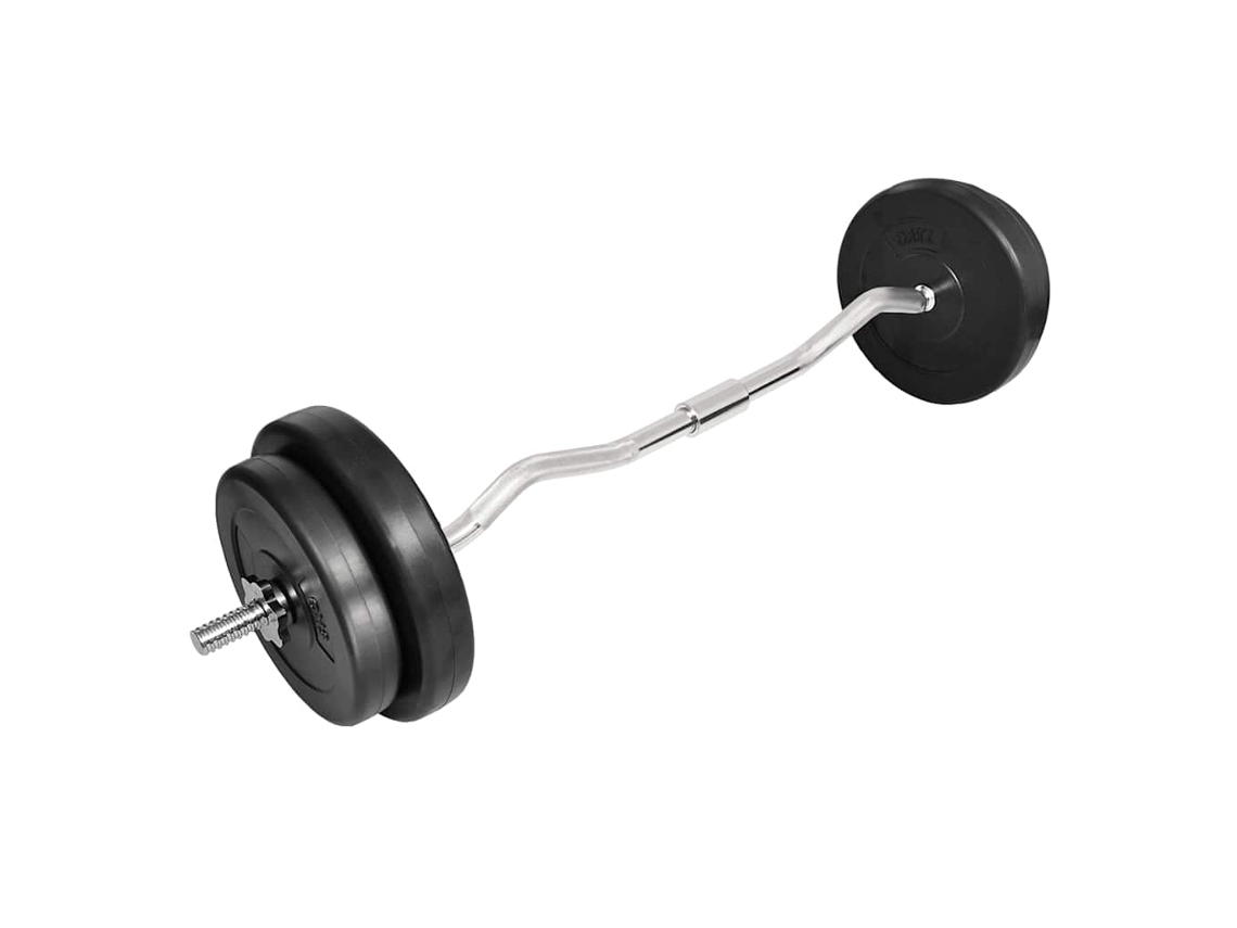 Vidaxl Barra Curvada Com Discos 30 Kg