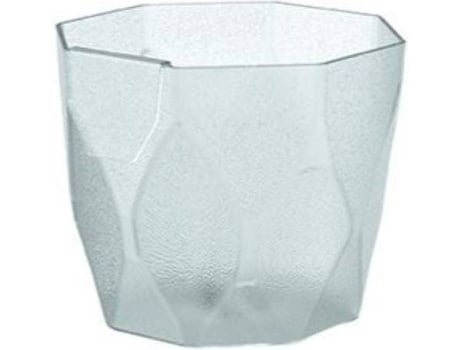 Vaso  Rocka P Transparente (Branco - 12.6 x 12.6 x 10 cm)
