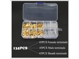 Jogo de Bloques de Terminal AWTS com Tapa Protectora Transparente Conectores Macho e Hembra 2.8 4.8 6.3 135pcs S/MARCA