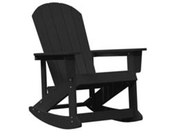 Conjunto 1 Cadeira Adirondack Vidaxl Preto Polietileno (92 X 73,5 X 92 Cm)