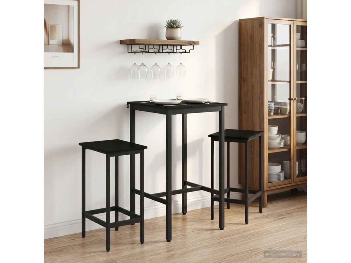 Vidaxl Mesa De Bar 52 X 52 X 90 Cm Derivados De Madeira Carvalho Preto
