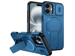 Capa Com Suporte Magsafe Para Iphone 16 Plus - Abertura Deslizante Com Proteção De Câmara