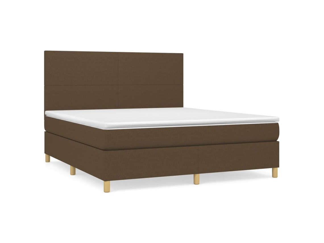 Cama Box Spring VIDAXL (Castanho - Tecido - 203 x 180 x 128 cm)