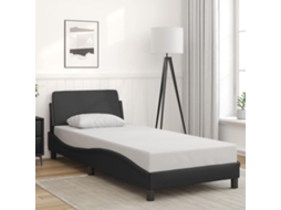 Vidaxl Estrutura De Cama Dover 90x200 Cm Couro Artificial Preto