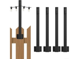 Conjunto De 4 Postes De Metal Com Ganchos De Fixação Para Uso Externo