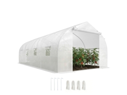 Jardim Ou Casa em Terraço Estufa para Cultivo de Plantas e Sementes 6x3x2 M Branco