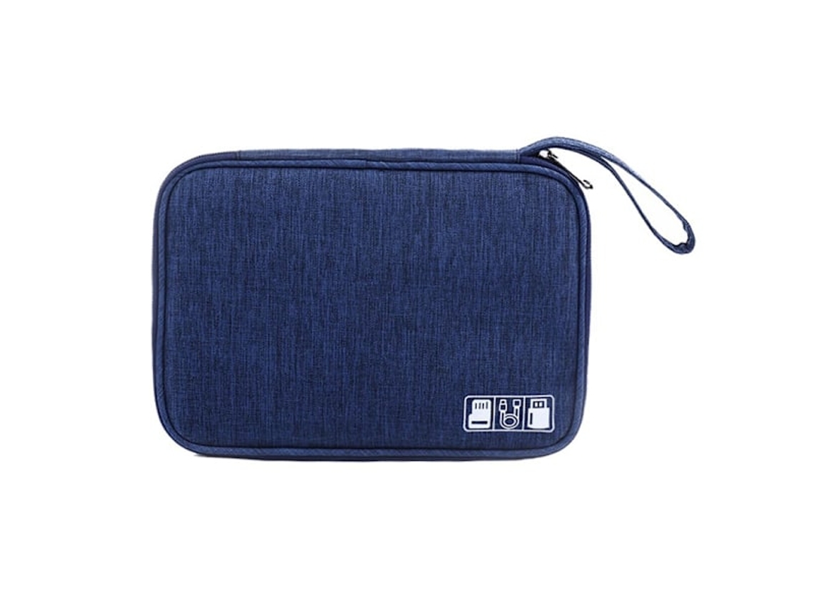 Organizador de Cabos BRILVIBERA para Viagem, Compatível com Carregadores, Dispositivos, Azul Escuro