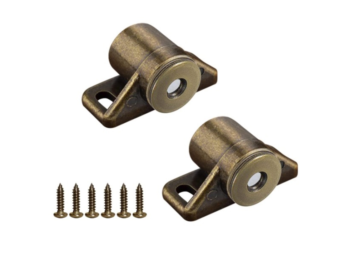 Laxiscreed Fecho Magnético Para Portas De Armário De Vinho, Em Bronze Antigo, Com Acabamento Em Latão Antigo, 2 Peças