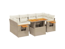 Garden Sofa Set, Garden Sofa Sets Vidaxl Bege Rattan / Vime (n/a)