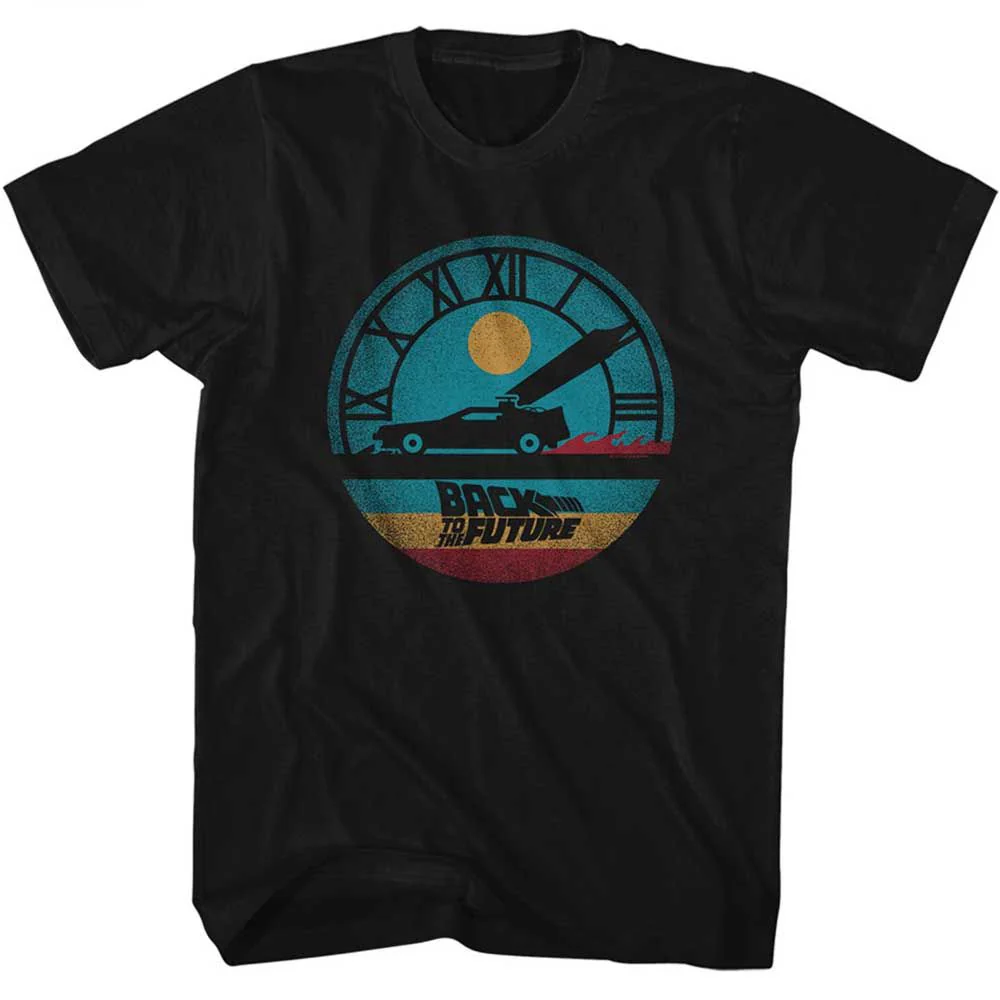 Unisex Adult T-shirt Rockinstone Back To The Future Movie Circular Time Black Sizexl
