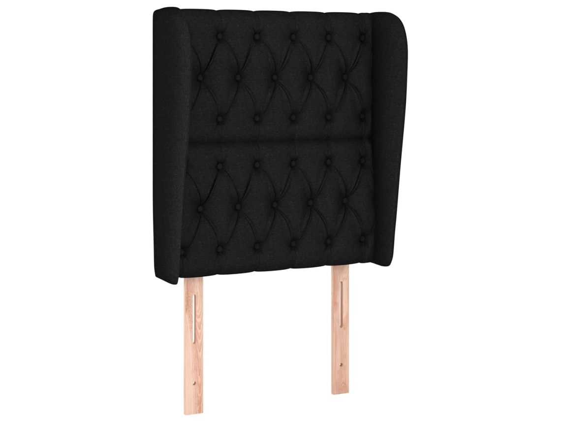 Cabeceira de Cama com Abas Tecido Preto MAISON EXCLUSIVE (83x23x118 cm)