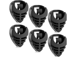 Conjunto de 6 Suportes Autoadesivos para Palhetas em Plástico Preto, Ideais para Guitarra e Fáceis de Fixar com Acessórios Adesivos AQUAFORGE