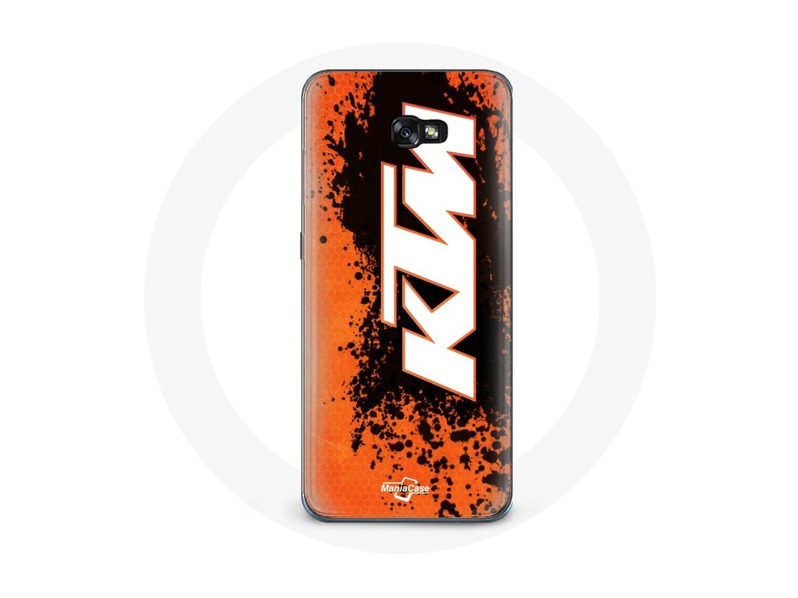 Capa para Samsung Galaxy A3 2016 KTM logotipo Branco Fundo Laranja