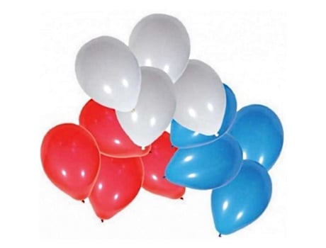 Conjunto de 24 balões KIMPLAY - Azul/Branco/Vermelho - Misto - A partir de 8 anos