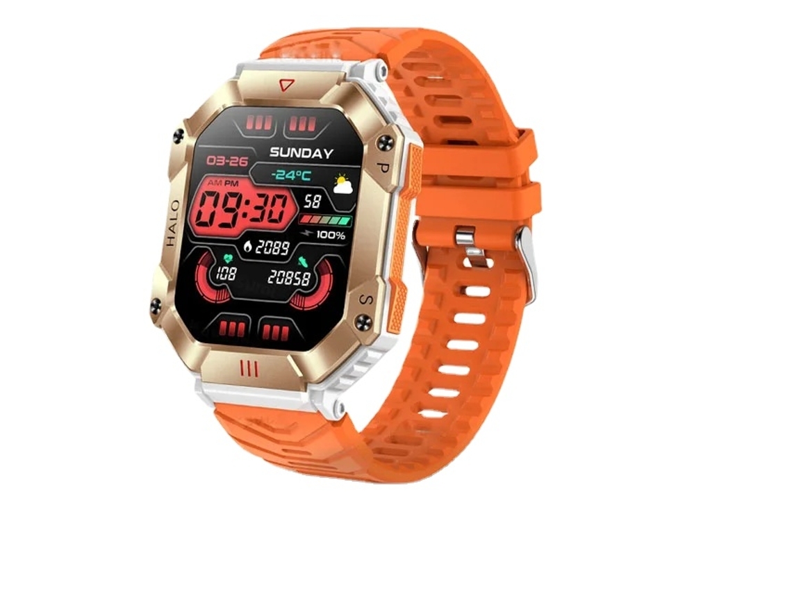 Relógio Inteligente Militar Ao Ar Livre Ai Assistente de Voz Relógio Esportivo Gps Rastreamento de Movimento Bússola Bluetooth Chamada Smart VEANXIN (Outlet Grade A)