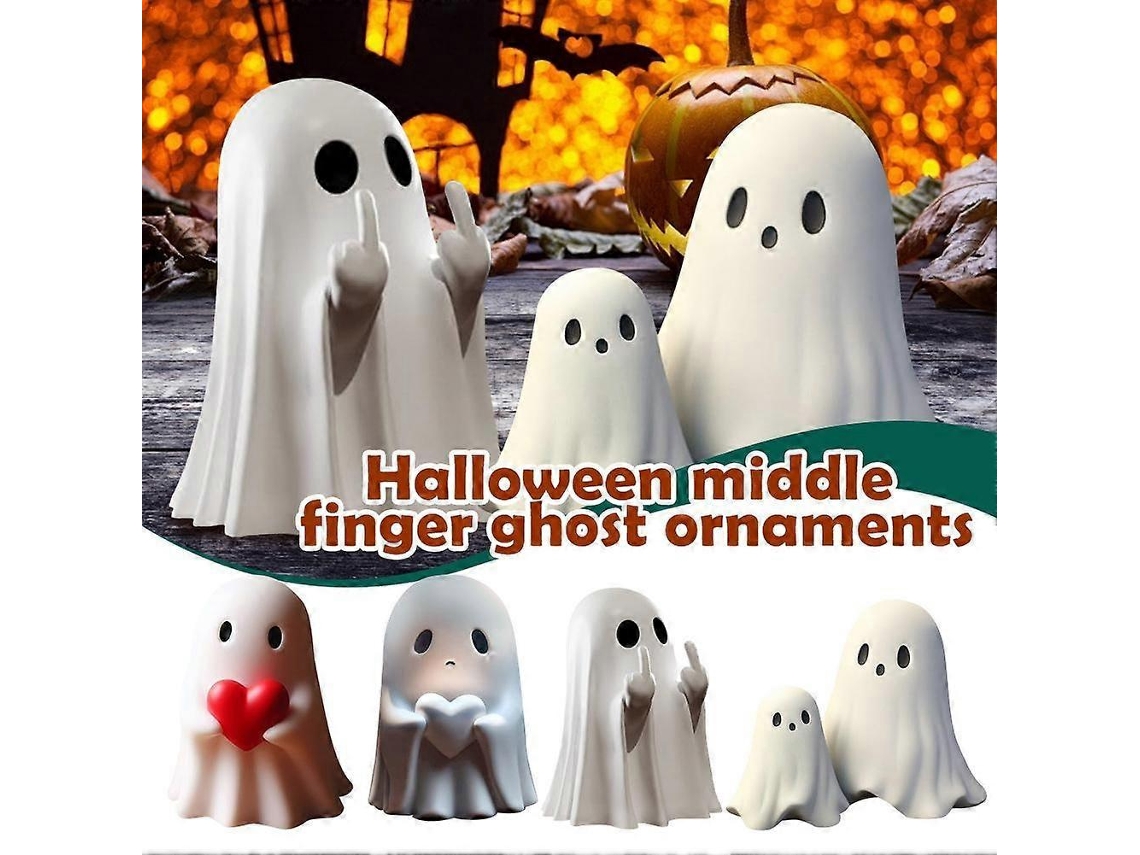 Lurelia Mini Estátua Fantasma Halloween Assustador Em Resina Para Casa