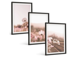 Conjunto De Pinturas Flores Silvestres Prados Verão Paisagens Espelharte (3 Peças 40x60 Cm)