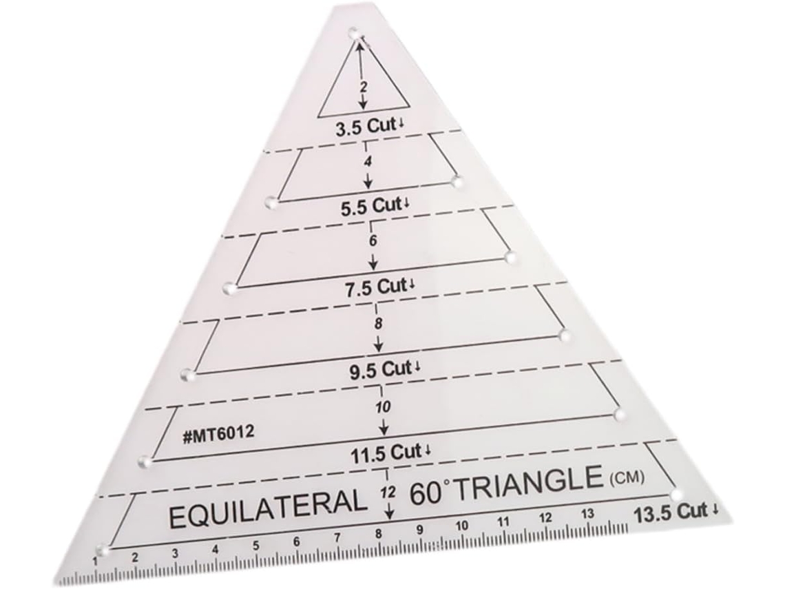 Régua Triangular De Acrílico Para Costura, Patchwork E Artesanato. Régua