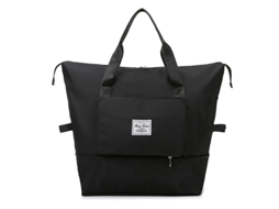 Mala de Viagem Dobrável, Esportiva Dobrável Grande Capacidade, Bolsa Leve e Impermeável, Bagagem Mão, Preta. AQUAFORGE