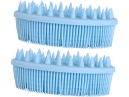 Hemobllo Conjunto De 2-escovas Banho Silicone Para Chuveiro Portátil Com Função Massagem