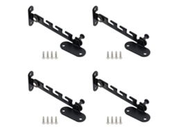 4 Limitadores de Janela em Aço Carbono Preto, Gancho Ajustável, com Parafusos, 105mm/4.13 Polegadas, Compatível com Janelas Diversas