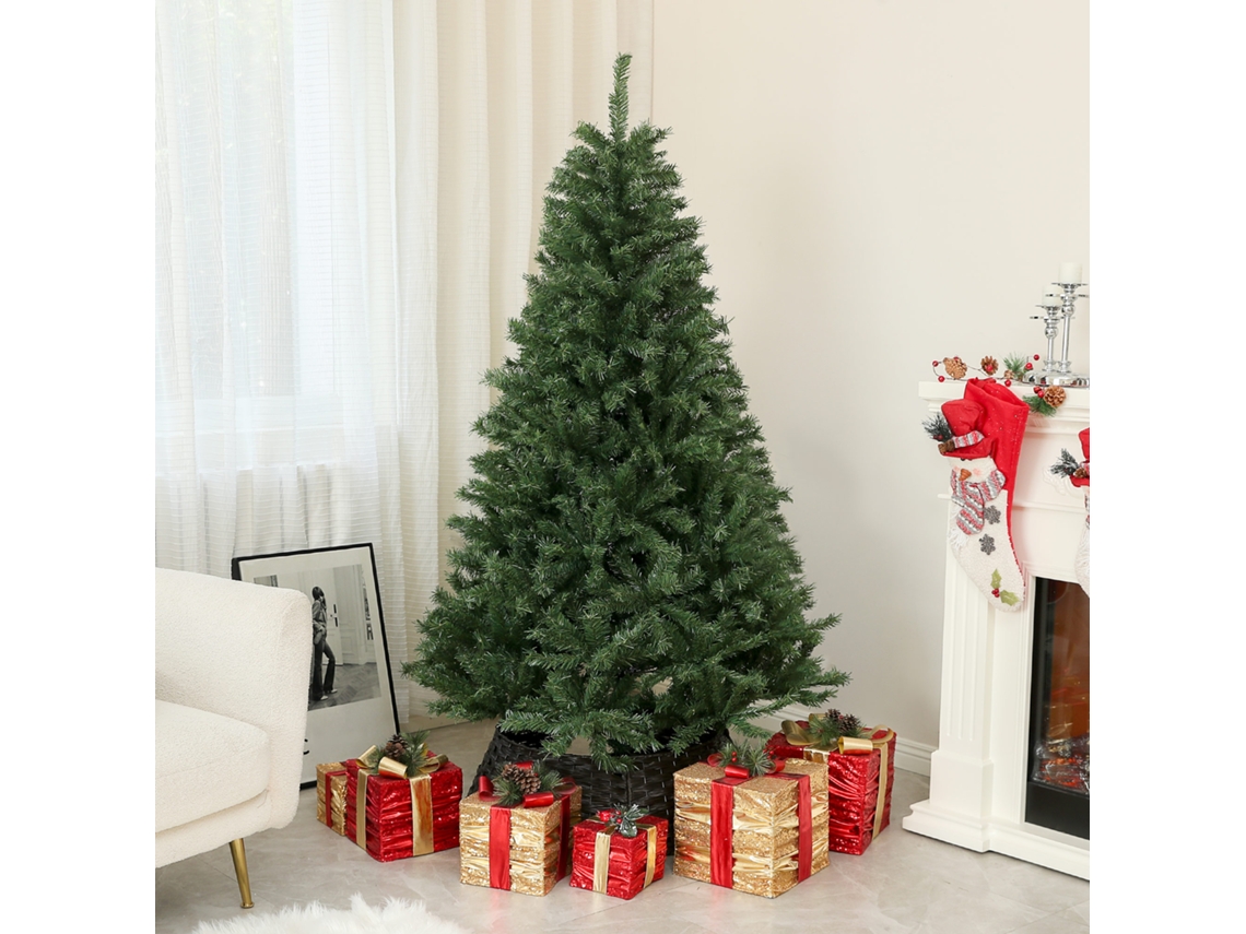 Árvore de Natal Artificial 180 Cm com 1 000 Ramos, Abertura Automática, Base de Aço, Verde