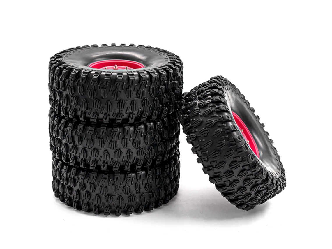 Pneus De Borracha Para Crawler Rc Com Rodas De Latão, Substituição Para Traxxas Trx-4 Axial Scx10 Carros Rc 1/10