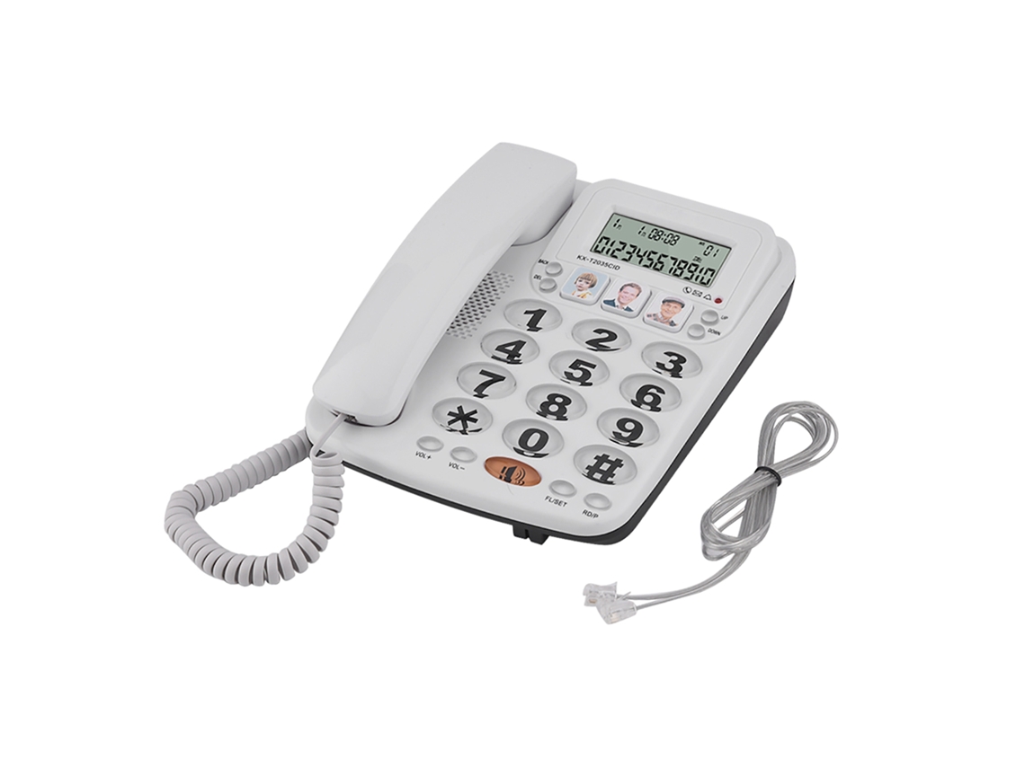 Telefone Com Fio De 2 Linhas Com Alto-falante Discagem Rápida E Identificação De Chamadas Para Casa/escritório