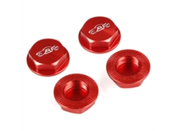 Porca Cubo Roda Bloqueada em Metal Vermelha Rofun 970141 970142 970143 Peças Automóvel Rc 1/5 Lt Kingmotor X2 Losi 5ive t Ddt Fid MDUG (4 Peças)