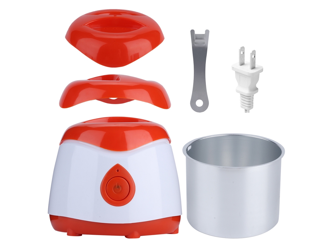 Aquecedor de cera elétrico portátil para depilação corporal, mini cera queimada laranja.