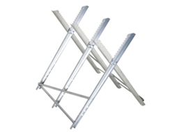 Cavalete Para Serrar Dobrável Com Altura Ajustável Estrutura Triangular De Metal Suporte Para Lenha 83x83x79 Cm Prata