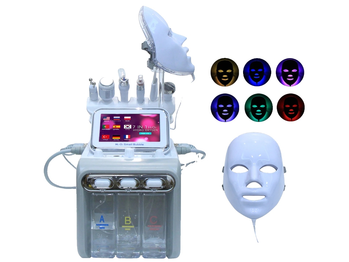 Máquina Facial 7 Em 1 De Hidrogênio E Oxigênio, Firmamento De Pele Rf, Tecnologia Avançada De Hidratação, 7 Em 1 Cinza Oem