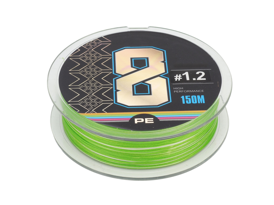 Linha de Pesca Trançada de 150m em Pe com 8 Fios, Resistente e de Alta Tensão, Pesca Ao Ar Livre AQUAFORGE (1.2 )