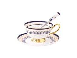 2026 set de Taza Y Plato de Azul Real Con Cuchara Diseño Phnom Penh Estilo Nórdico Lujo Elegante