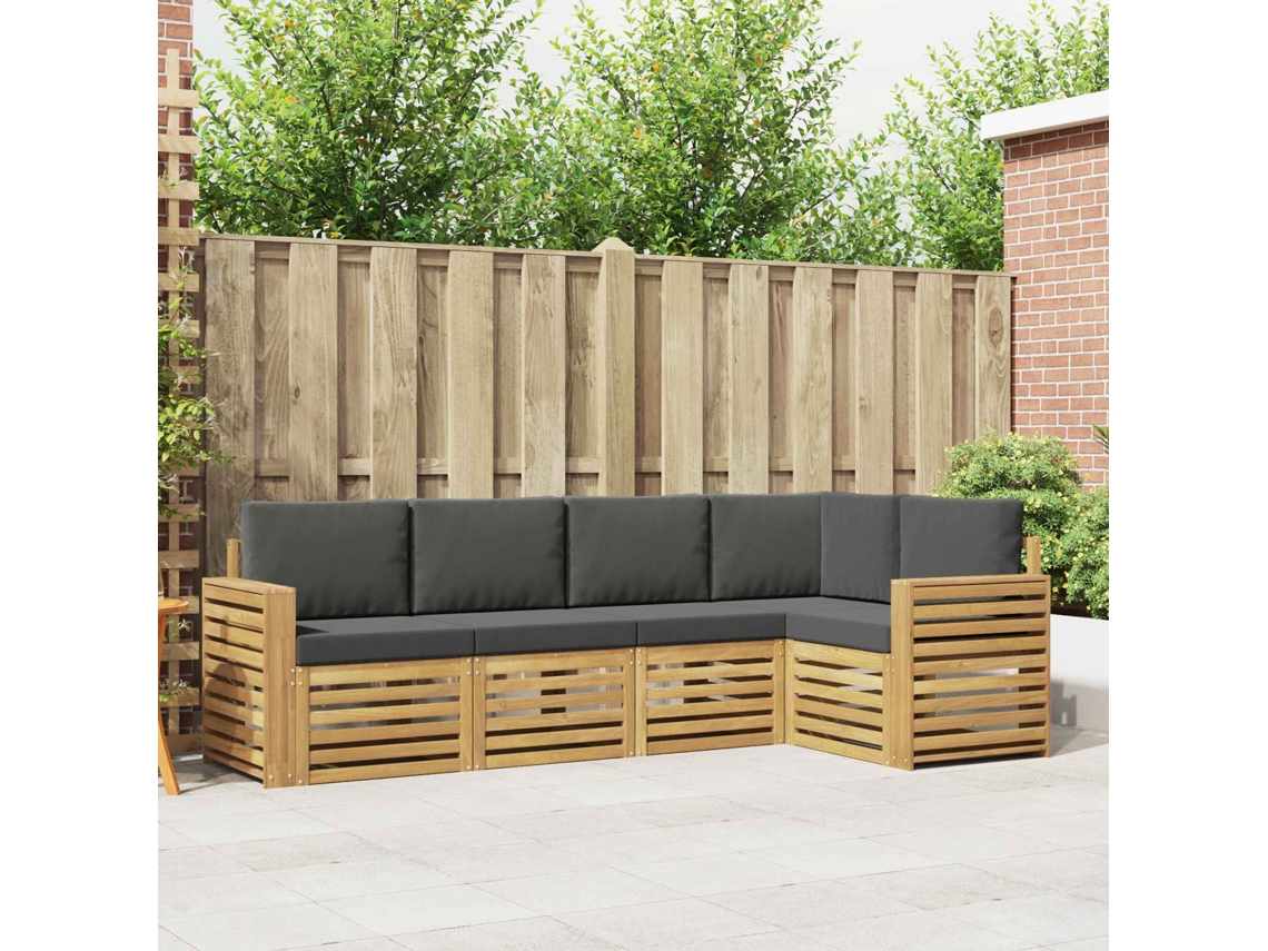 Vidaxl Conjunto De Sofás Para Exterior 5 Unid. Branco E Antracite