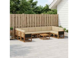Vidaxl Conjunto De Sofás Para Exterior 11 Unid. Natural E Bege