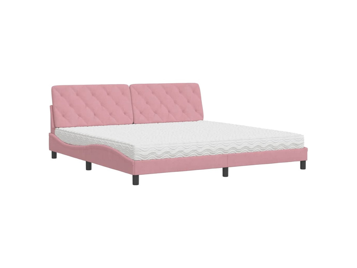 Bed, Beds Vidaxl Cor-de-rosa Veludo (200 X 200 Cm)