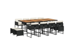 Garden Dining Set, Garden Dining Sets Vidaxl Preto Rattan / Vime (n/a)
