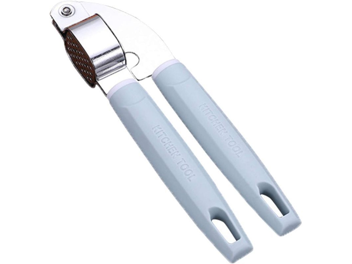 2026 prensa de Ajo de Acero Inoxidable Con Mango Ergonómico, Cortador de Ajo 17cm Azul
