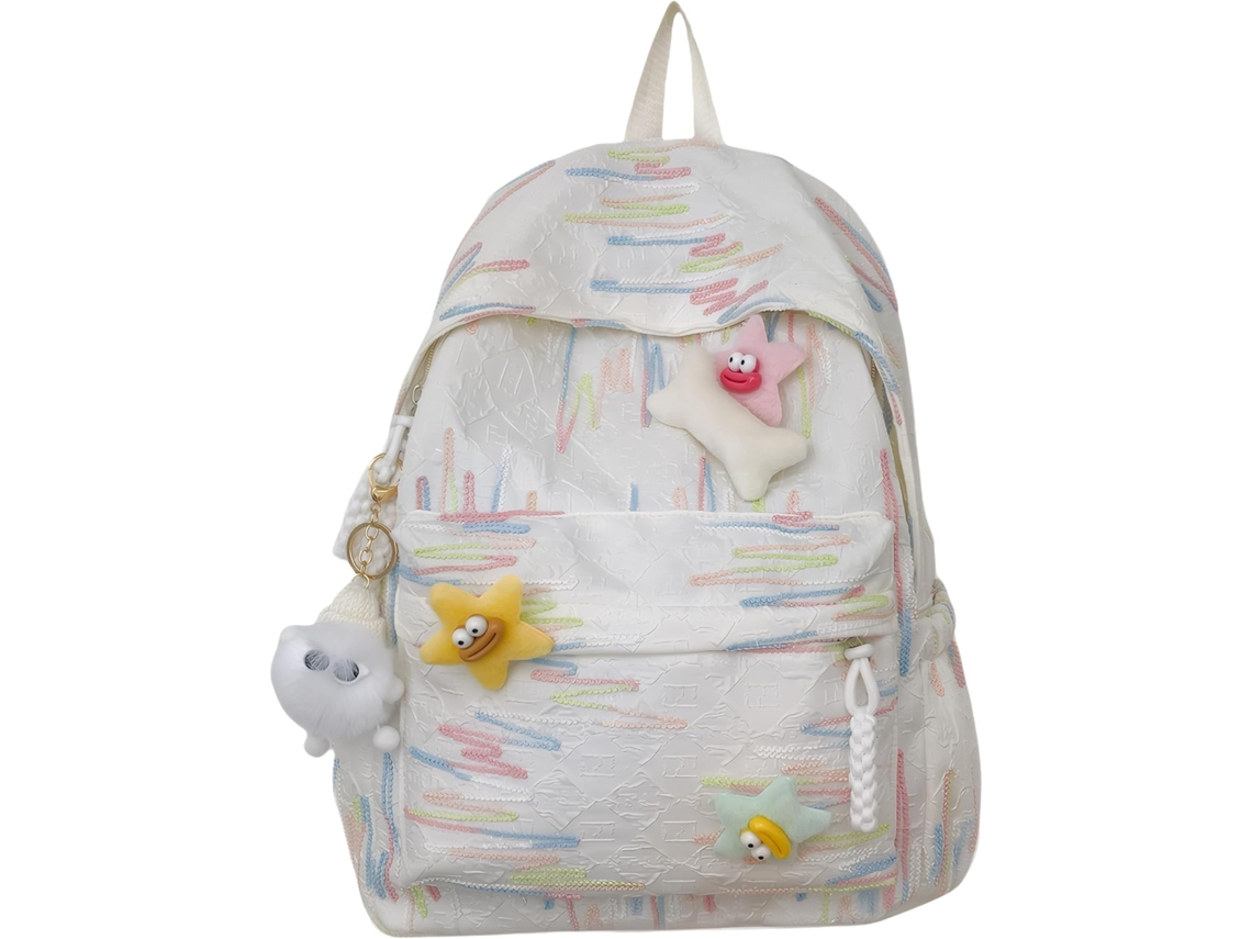 Bolsa de viagem para computador com disco rígido macio e fofo para mulheres coreanas (branca)