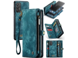Capa Para Samsung Galaxy A32 5g, Capa Tipo Carteira Magnética Resistente, Dobrável, Com Zíper, Feita À Mão, Em Tpu E Com Porta-cartões Removível